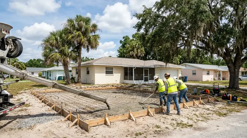 Foundation pour in Port Orange, FL