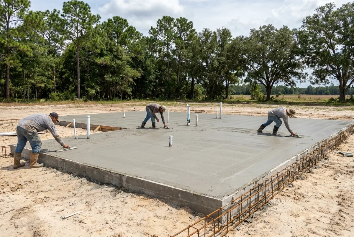 Barndominium foundation slab in Port Orange, FL