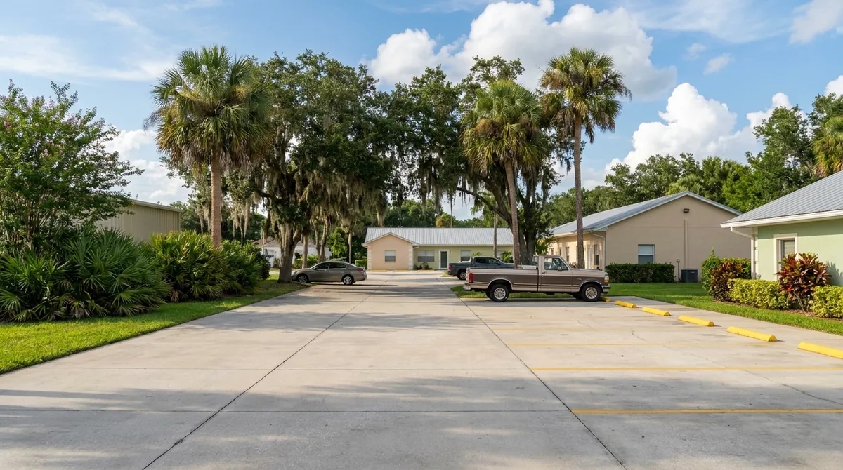 Commercial parking lot pour in Port Orange, FL