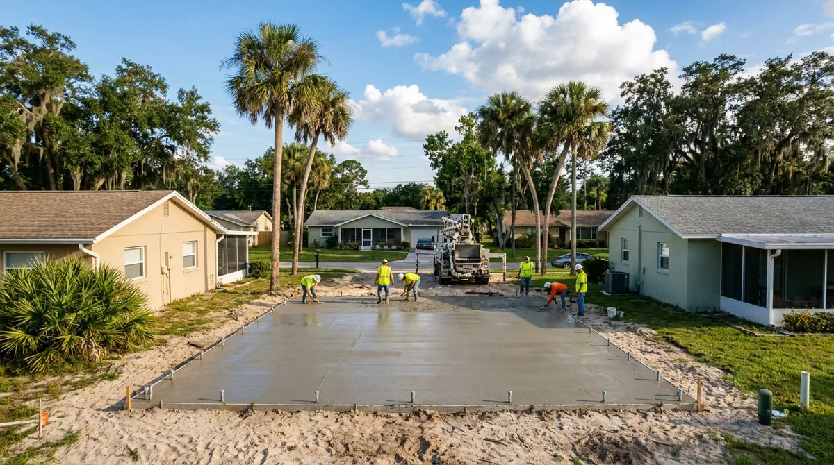 Monolithic slab foundation in Port Orange, FL