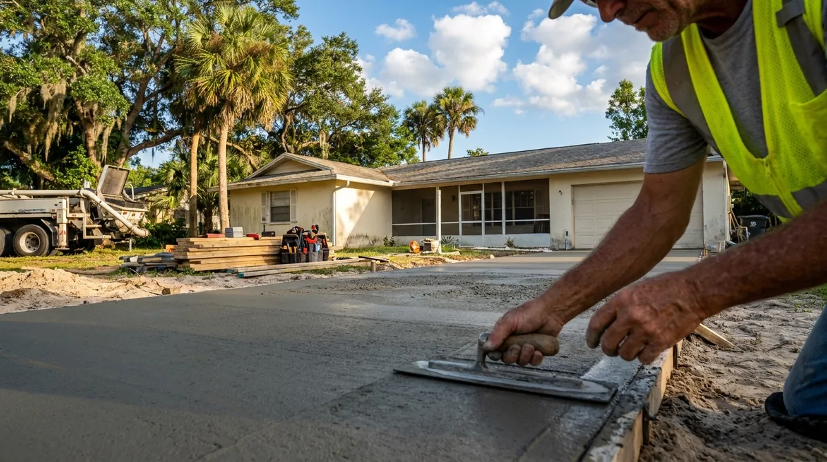 Concrete finishing work in Volusia County