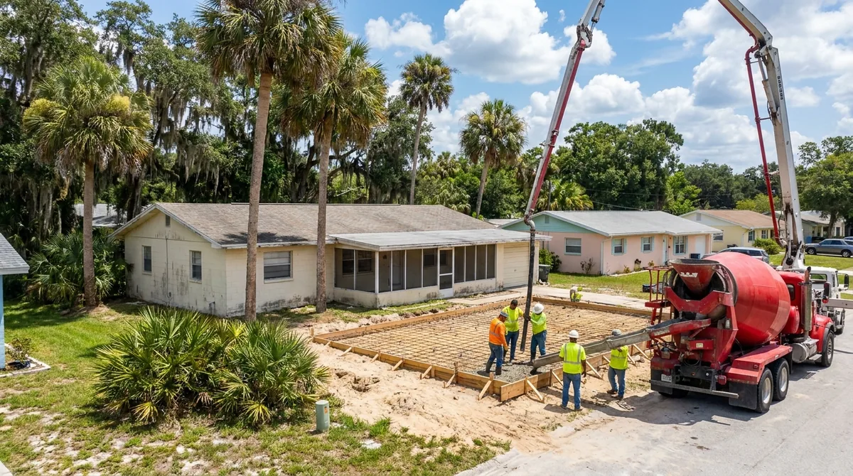 Concrete pour in progress