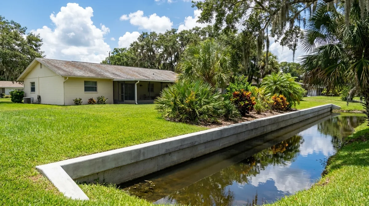 Lakefront retaining wall in Volusia County
