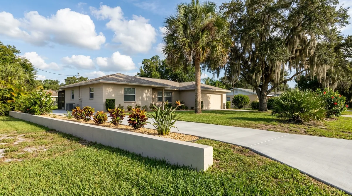 Low decorative retaining wall in Volusia County, FL